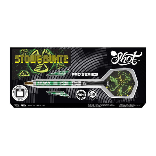 SHOT PRO SERIES - STOWE BUNTZ V2 DART SET - 90% TUNGSTEN BARRELS
