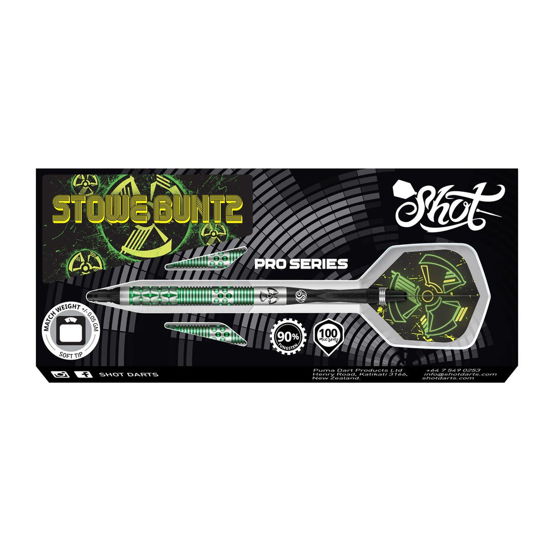 ダーツ　shot! SHOT PRO SERIES - STOWE BUNTZ V2 DART SET - 90% TUNGSTEN