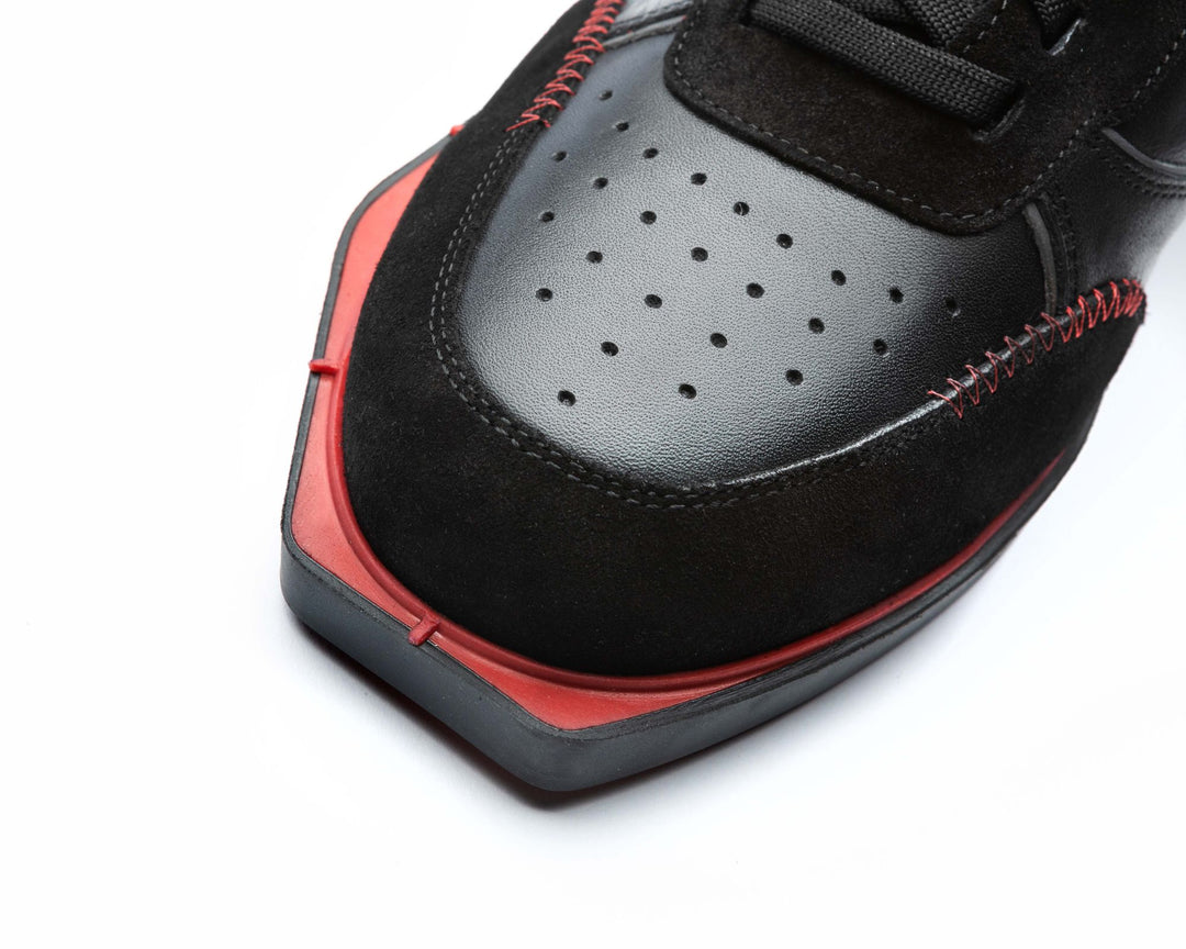 Triple 20 Dart Shoe (Black/Red / smooth leather / suede) – Stowe Buntz Darts